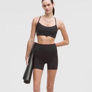 lululemon athletica Flocked Black Polka Dot Sports Bra- size large NWT
